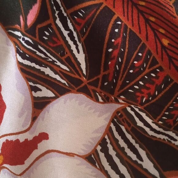 Womens Tropical/ Floral Puff Sleeve Square Neck Smocked Boho Top Sz XS - Picture 9 of 9